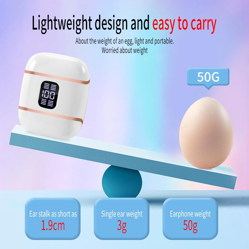 J40 Couple'S Earbuds Stylish TWS Bluetooth 5.4 Headphones with LED Battery Display Hifi Sound Auto Pairing 120H Standby Long Battery Life Comfortable In-Ear for Daily Use Work Calls Sports Workout Travel High-Performance Detachable Earphones