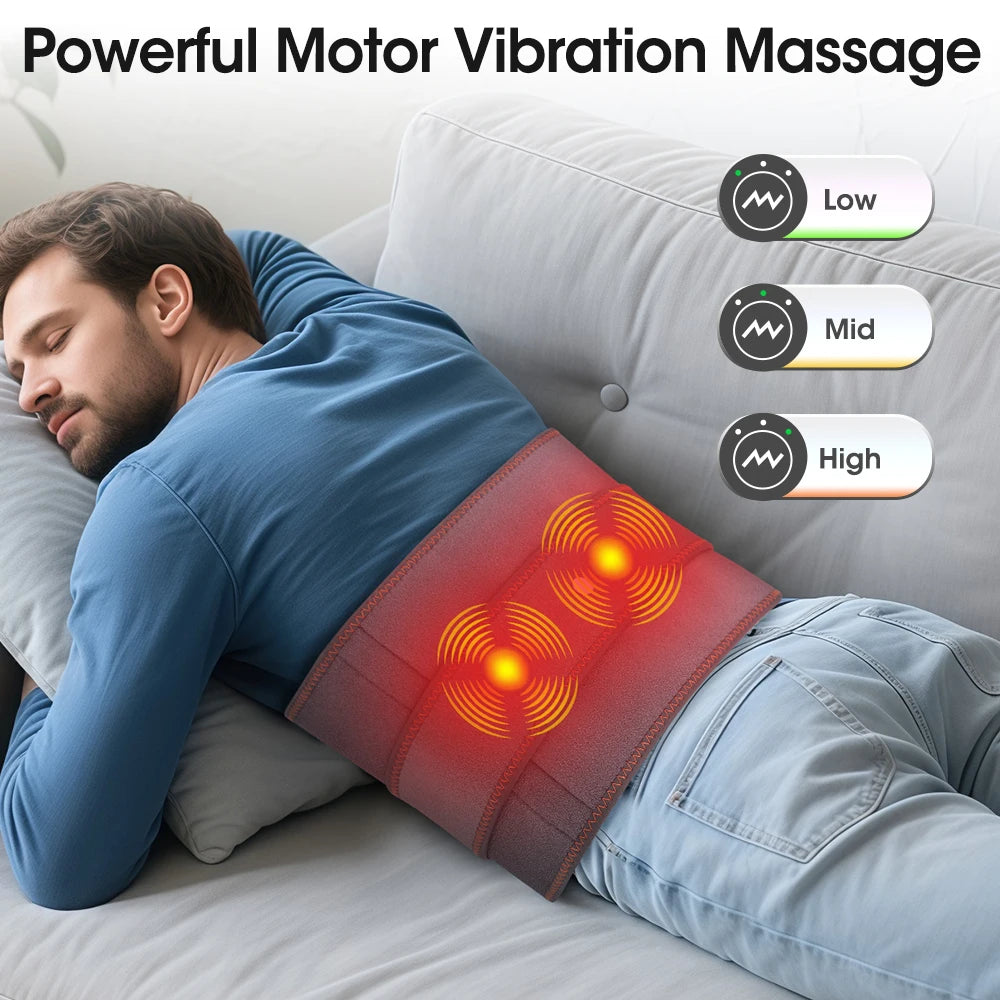 New Upgrade Electric Heating Waist Massager Support Belt Vibration Hot Compress Brace Belt Back Relax 3 Gears Adjustment