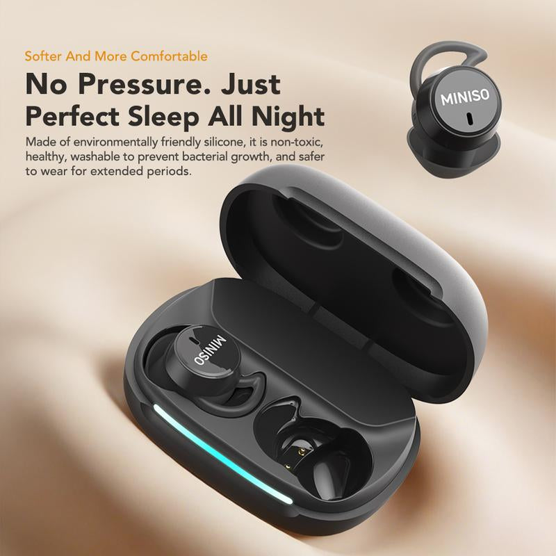 MINISO MS217 Wireless Earbuds Bluetooth 6.0 Headphones, Sleep Earbuds, Waterproof Wireless Earphones, Mini Invisible in Ear Earbuds, Suitable for Office, Sports, Sleeping, Study and Audio Calls, Built in Microphone, Gaming Bluetooth Headphones