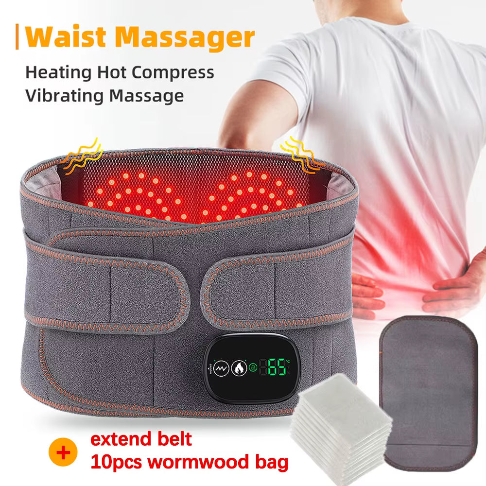 New Upgrade Electric Heating Waist Massager Support Belt Vibration Hot Compress Brace Belt Back Relax 3 Gears Adjustment