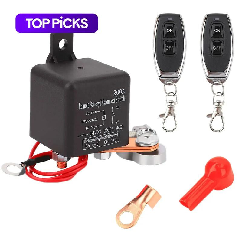 200A 12V DC Car Battery Disconnect Switch Set, Remote Battery Switch Isolator, Car Battery Switch Isolator, Car Electrical Appliances for Cars Trucks #TOP PICKS