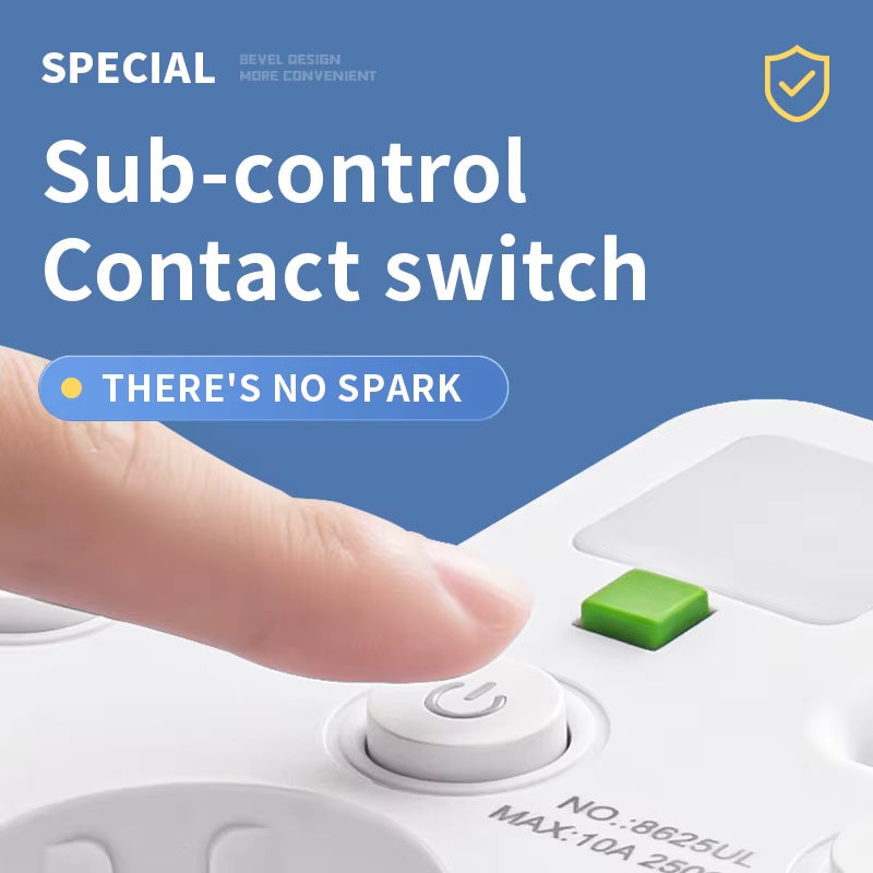 EU AC Plug Power Strip Wall Mounted Independent Switch Multitap Socket Network Filter with USB Charging Network Filter Adapter