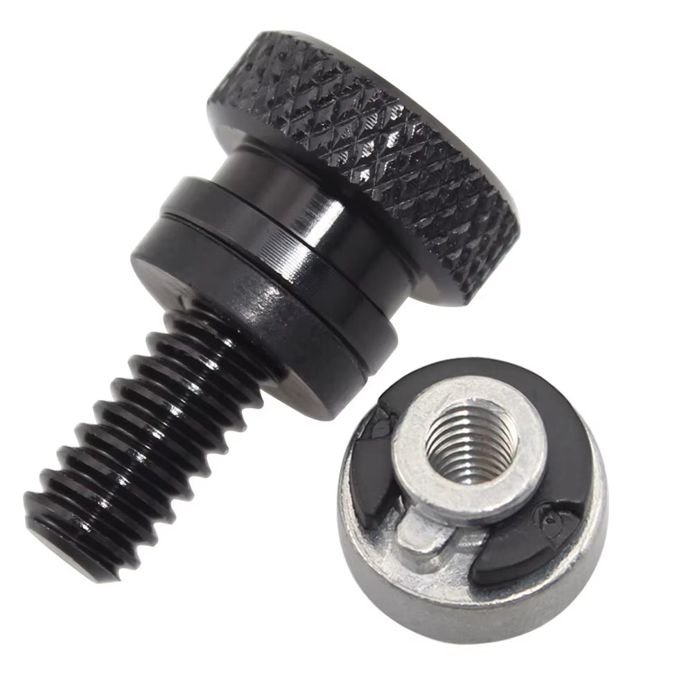 Motorcycle Seat Mount Bolt Screw 1/4" 20 Thread Seat Bolt Saddle Screw Nut Mount Knob Cover Kit for Harley Sportster Touring