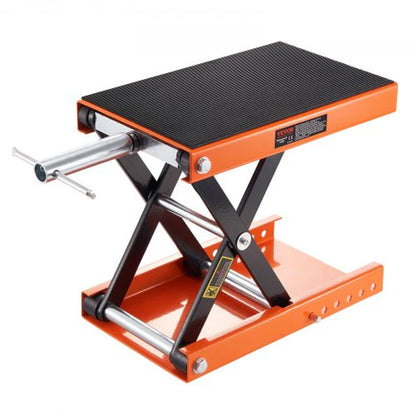 VEVOR Motorcycle Lift, 1100 LBS Motorcycle Scissor Lift Jack with Wide Deck & Safety Pin, 3.7-13.8 Center Hoist Crank Stand, Steel Scissor Jack for Street Bikes, Cruiser Bikes, Touring Motorcycles