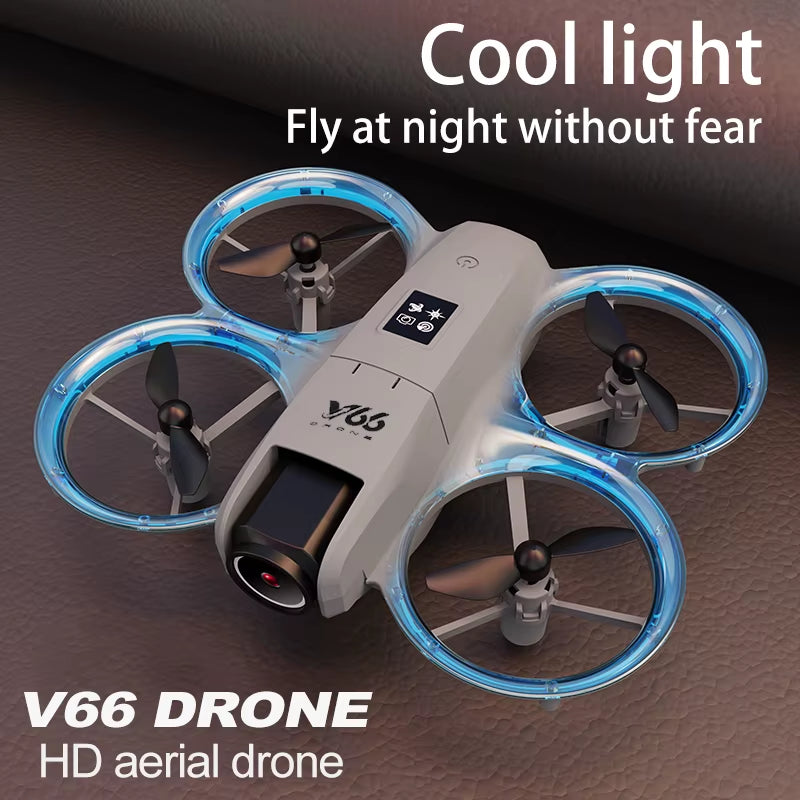 V66 Mini Drone with Camera 4K HD Wifi FPV Drone Obstacle Avoidance Pocket Remote Control Helicopter Quadcopter Gift for Kids Toy
