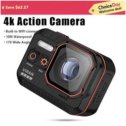 Action Camera 4K60FPS with Remote Control Screen Waterproof Sport Camera Drive Recorder Sports Camera Helmet Action Cam