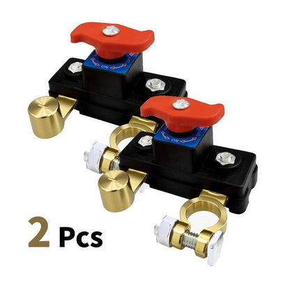 2Pcs Car Battery Power Cut-Off Switch Breaker, Pure Copper Stable Transmission High Conductivity Disconnect Switch Smart Battery Disconnect for Car Truck Boat Rv Supplies
