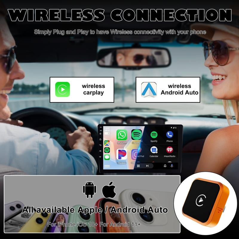 New Carplay 2026 Wireless Adapter - Mini Cube Pro 3.0 Plug & Play, Auto-Reconnect for Iphone & Android