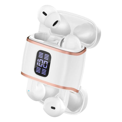 J40 Couple'S Earbuds Stylish TWS Bluetooth 5.4 Headphones with LED Battery Display Hifi Sound Auto Pairing 120H Standby Long Battery Life Comfortable In-Ear for Daily Use Work Calls Sports Workout Travel High-Performance Detachable Earphones