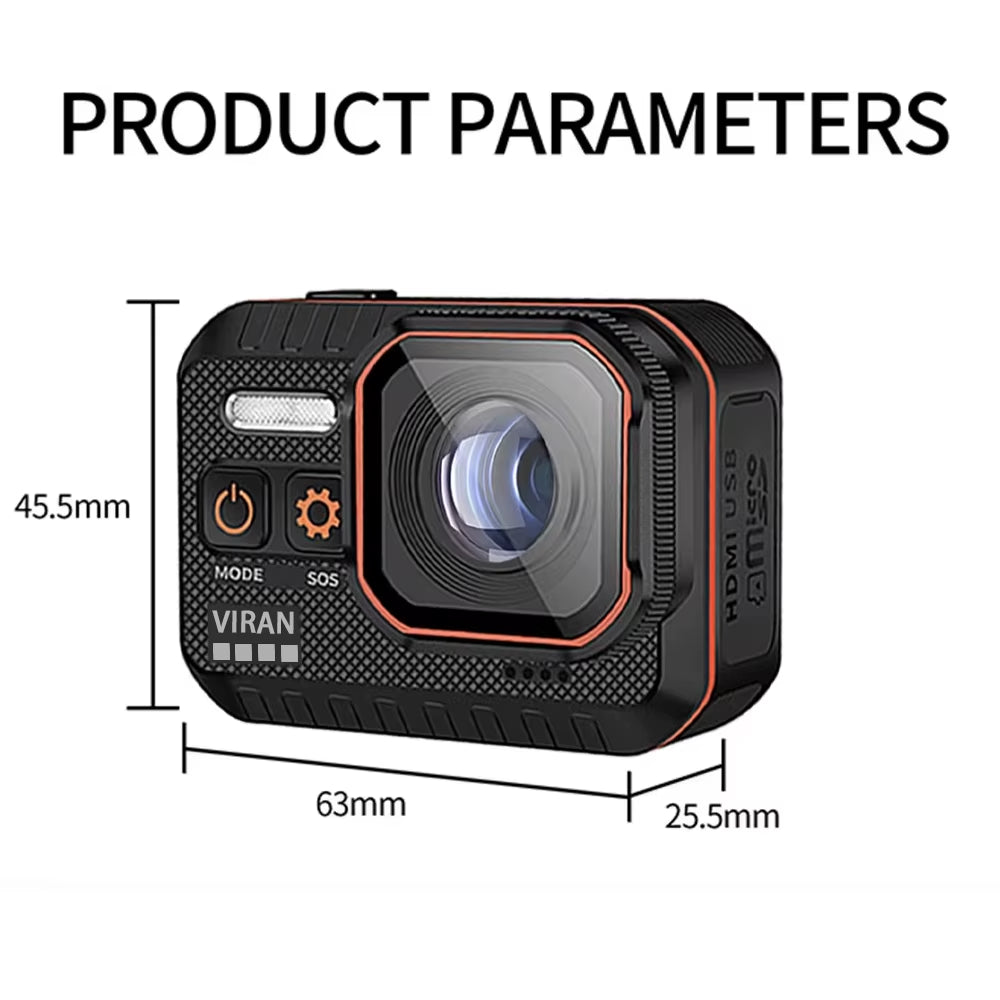 Action Camera 4K60FPS with Remote Control Screen Waterproof Sport Camera Drive Recorder Sports Camera Helmet Action Cam