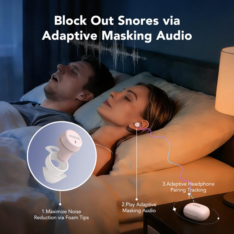 MINISO MS217 Wireless Earbuds Bluetooth 6.0 Headphones, Sleep Earbuds, Waterproof Wireless Earphones, Mini Invisible in Ear Earbuds, Suitable for Office, Sports, Sleeping, Study and Audio Calls, Built in Microphone, Gaming Bluetooth Headphones