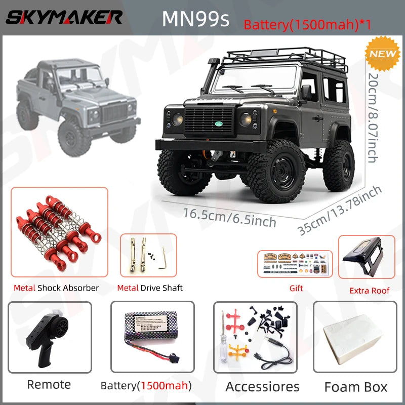 Landy DEfender RC MN98 1:12 2.4G 4WD Rock Crawler 
