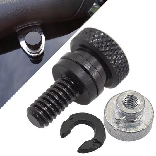 Motorcycle Seat Mount Bolt Screw 1/4" 20 Thread Seat Bolt Saddle Screw Nut Mount Knob Cover Kit for Harley Sportster Touring