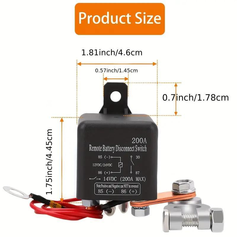 200A 12V DC Car Battery Disconnect Switch Set, Remote Battery Switch Isolator, Car Battery Switch Isolator, Car Electrical Appliances for Cars Trucks #TOP PICKS