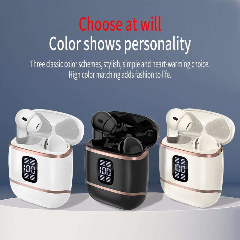 J40 Couple'S Earbuds Stylish TWS Bluetooth 5.4 Headphones with LED Battery Display Hifi Sound Auto Pairing 120H Standby Long Battery Life Comfortable In-Ear for Daily Use Work Calls Sports Workout Travel High-Performance Detachable Earphones