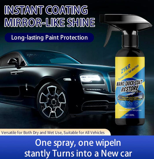 ZYKR Car Nano Quick-Coat Restore-Coating Spray-Advanced Automobile Quick-Acting Coating Agent with Dust -Proof and Glazing Effects -Long Lasting Car Showroom Gloss That LASTS 350Ml