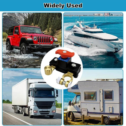 2Pcs Car Battery Power Cut-Off Switch Breaker, Pure Copper Stable Transmission High Conductivity Disconnect Switch Smart Battery Disconnect for Car Truck Boat Rv Supplies